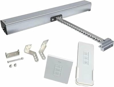 Elektrische Raamopener - Ketting Actuator - Automatische Ventilatie - Dubbellaagse Ketting - 400mm Slag - Zilver