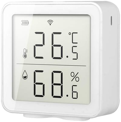 Slimme Sensor - Temperatuur Hygrometer - Binnen Buiten - Wifi App Bediening - 10 x 9 x 5 - Wit