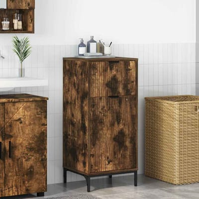 vidaXL - Badkamerkast - Rook - Eiken - 39,5 - x - 36 - x - 88 - cm - Bewerkt - hout, - Metaal