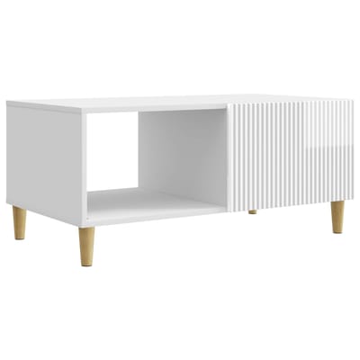 vidaXL - Salontafel - Hoogglans - Wit - 90 - x - 50 - x - 40 - cm - Bewerkt - hout