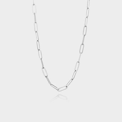 Paperclip Ketting 3 mm - Zilveren Schakelketting - 50 cm lang - Ketting Heren - Olympus Jewelry