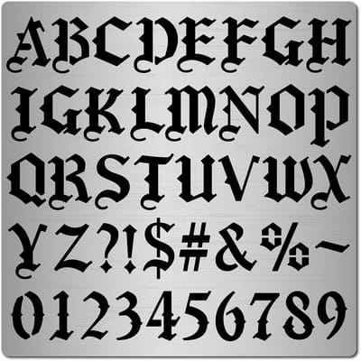 Dailygoody - Metalen Sjabloon - Gothic Lettertype - Creatieve Hobbysjablonen - 16 x 16 cm - Pyrografie - Schilderen - Voor Ambachten