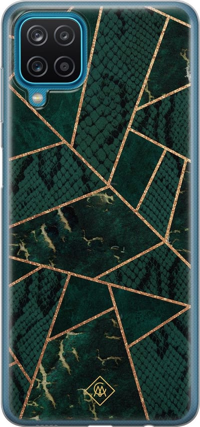 Casimoda® hoesje - Geschikt voor Samsung A12 - Abstract Groen - Backcover - Siliconen/TPU - Groen
