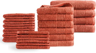 PHLOX Supreme Handdoeken 22 delig set - Zware kwaliteit 600 g/m2 - Terracotta