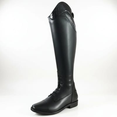 Mondoni Lady Maldon Croco Rijlaars - Maat: 38 R - Zwart - Kunstleer