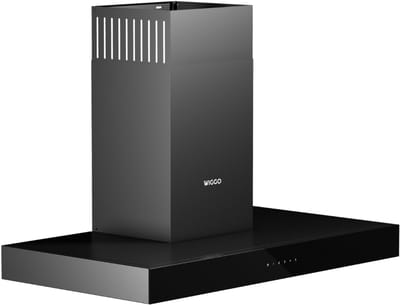 Wiggo WE-A941T(B) – T-Model Wandschouw Afzuigkap 90 cm – Zwart – 650 m³/h – LED Verlichting – Energieklasse A – 5 jaar garantie