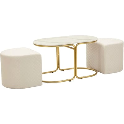 Salontafel Relax Coffee Table With 2 Stool 79×45×44 cm
