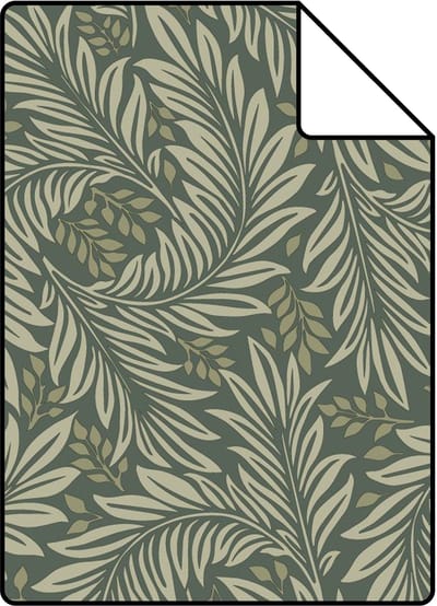 Proefstaal ESTAhome behang bladeren donkergroen - 26.5 x 21 cm - 131143-S