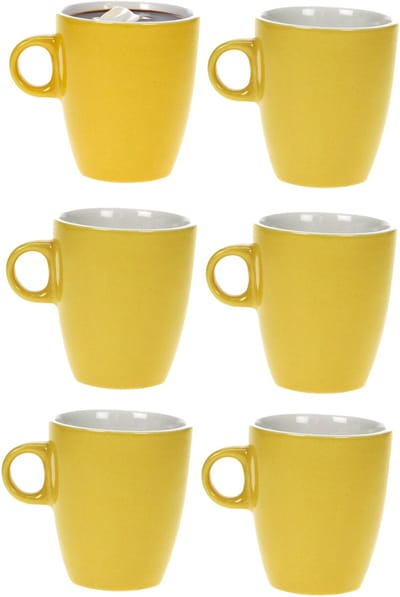 Cosy & Trendy Vicky Beker - 19 cl - Ø 7 cm x 8.5 cm - Geel - Set-6