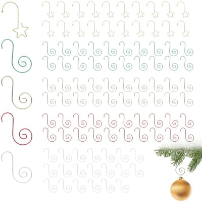 Dailygoods- Kerst Ornamenten 100 Stuks - Metalen Haken - Stervormige Hangers - Decoratieve Ophanghaken - Voor Kerstboomdecoraties - Stevig Metaaldraad - Kersthaak