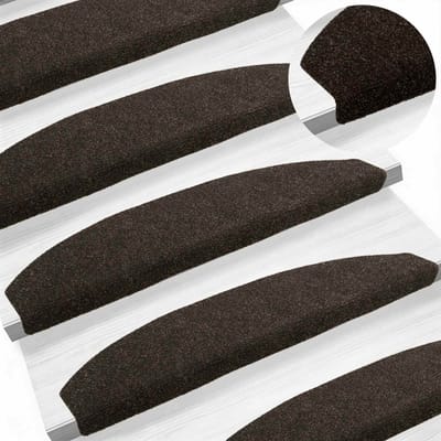 vidaXL - Zelfklevende - trapmatten - 15 - st - 80 - x - 24,5 - x - 3,5 - cm - Donkerbruin