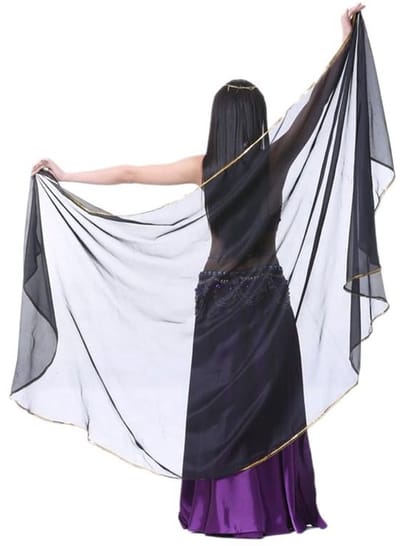 Buikdanssjaal 250 x 120 cm - Halve cirkelsjaal - Chiffon - Dames accessoires - Nylon - 20 stuks - Danssjaal