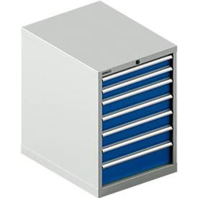 Schäfer Shop Select  ladekast 27-36, 7 schuifladen, tot 75 kg, B 564 x D 725 x H 800 mm, gentiaanblauw/lichtgrijs