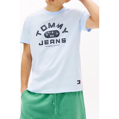 Tommy Hilfiger Tjm Regular Gym Ss Tee Sweet Blue Größe: M | Bedruckte T-Shirts Outlet | Herren | Blau