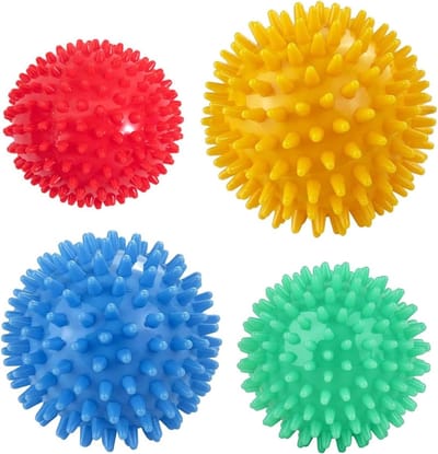 Set van 4 Harde Massageballen voor Reflexzones, Ontspanning en Pijnverlichting voor Voeten, Handen en Rug