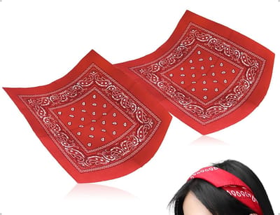 Set van 2 Multifunctionele Sjaals van Polyester met Piraten Paisley Patroon voor Motorfiets, Fietsen en Dagelijks Gebruik (Rood)