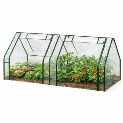 HOB Mini Kweekkas - Broeikas - Kweek kast - Tuinkas - Balkon Tuin Binnen of Buiten- Wit -180 × 90 × 90 cm - Ritssluitingen