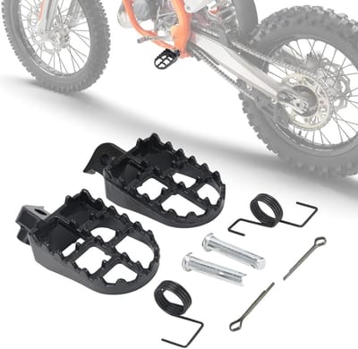 Motorfiets Voetsteunen - Pitbike Pedalen - Offroad Rijden - Hoge Wrijving Spikes - Universele Pasvorm - Zwart