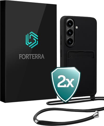Hoesje Geschikt voor Samsung S26 Case Siliconen Hoes Met Koord - Hoes Geschikt voor Samsung Galaxy S26 Met Telefoonkoord Hoesje Backcover - Zwart - 2 PACK