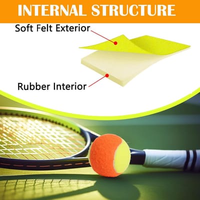 Tennisballen - Oefenballen beginners - Leren tennissen - Lage compressie - 6 cm - Oranje