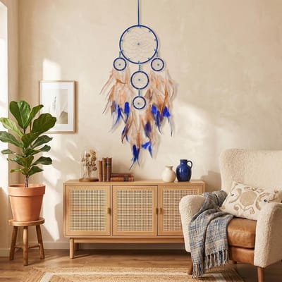 Dromenvanger met Veren voor Kinderkamer en Slaapkamer – Unieke Wanddecoratie en Creatief Cadeau voor Jongens en Meisjes, Handgemaakt en Kleurrijk