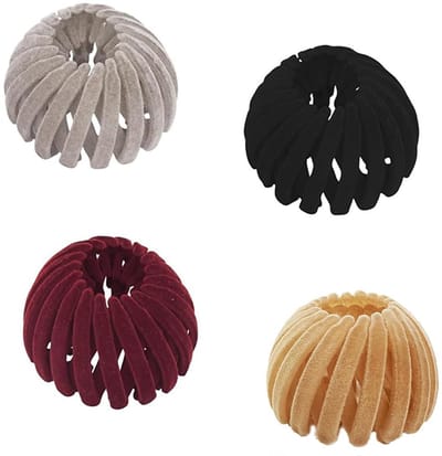 Dailygoods - Haarspelden voor dames, vintage, vogelnest, 4 stuks, groot, haarspeld, haaraccessoires voor meisjes en dames, effen