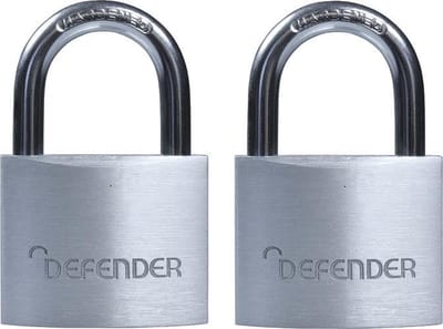 Defender Hangslot - Kofferslot - Aluminium - 2 Stuks - 40 mm - Zilver
