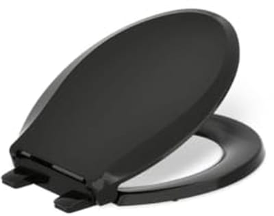 Ronde toiletbril met Grip-Tight bumpers en langzaam sluitend deksel - Zwart