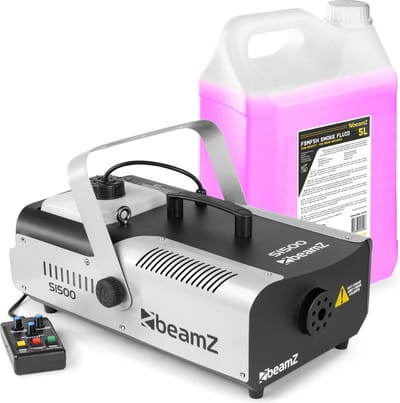 Rookmachine - BeamZ S1500 met o.a. timer & 5 liter rookvloeistof - 1500W