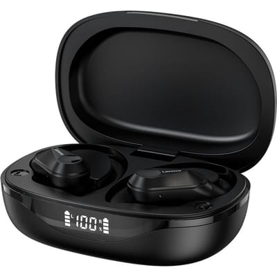 Lenovo thinkplus LP75 Echte draadloze BT-hoofdtelefoon Sportoordopjes BT5.3 Chip HiFi Stereogeluid Lang zwart
