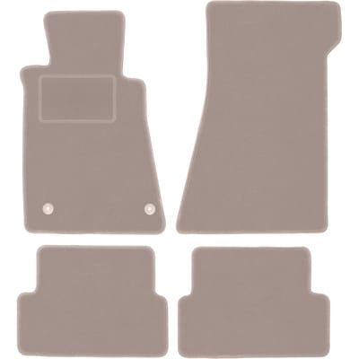 Beige veloursmatten voor: Mercedes SL R107 met katalysator coupé, cabrio (1985-1989)