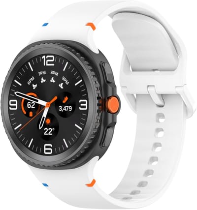 Stravo Siliconen bandje geschikt voor Samsung Galaxy Watch 9 (40/44mm) / Watch 8 (40/44mm) / 8 Classic (46mm) - Outdoor sport Horlogebandje - Wit