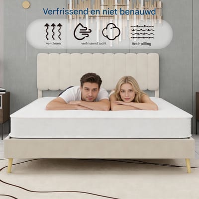 Witte Matras 140x200 Cm Met Pocketvering En Ademend 3D Tijk - 23 Cm Dik - Zacht Stevig Met Geheugenschuim