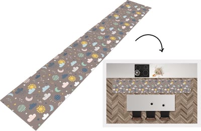 Keukenloper - Loper keuken - Wolken - Zon - Design - 300x50 cm - Keukenloper vinyl