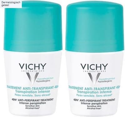 Vichy Déodorant Transpiration Intense 48H - Aluminiumzouten om effectief de zweetproductie te verminderen - Voordeelbundel 2x 50ml