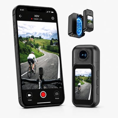 Mini Bodycam 1080P met WiFi & Charging Case – Handsfree POV Clipcamera met Magnetische Clip voor Fietsen, Outdoor & Reize