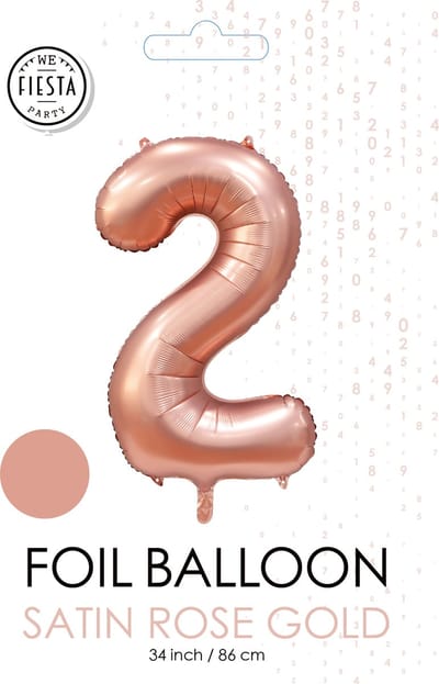 folieballon cijfer 2 mat goud metallic