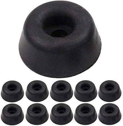 Set van 10 Zwarte WC Zitting Bufferblokken - 60x22x12mm - Universele Stoelsteunen