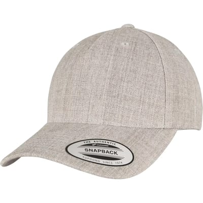 Flexfit - YP CLASSICS 5PANEL PREMIUM CURVED VISOR SNAPBACK CAP heather grey one size Snapback Pet - Grijs