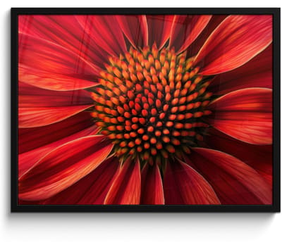 Poster in lijst - Fotolijst 70x50 cm - Posters - Close up - Bloem- Rood - Posterlijst zwart - Decoratie - Wanddecoratie woonkamer - Muurdecoratie slaapkamer