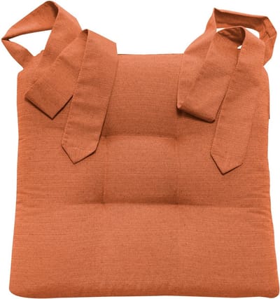 La'Moussawi ® Comfortabel Linnen-achtig Stoelkussen met Stevige Bevestigingsbandjes voor Rotan Meubilair, Oranje