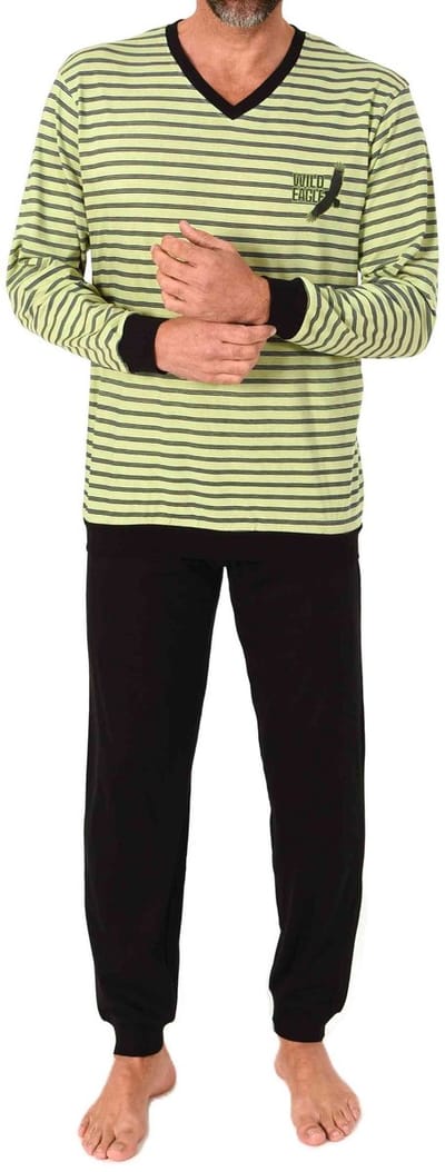 Normann herenpyjama met lange mouwen in elegante strepenlook