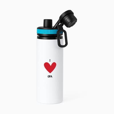 Hacebo® - I love opa waterfles met draaidop blauw - Opa - Opa's - Vaderdag - cadeau voor opa - hartje - familie - water fles - 850ML