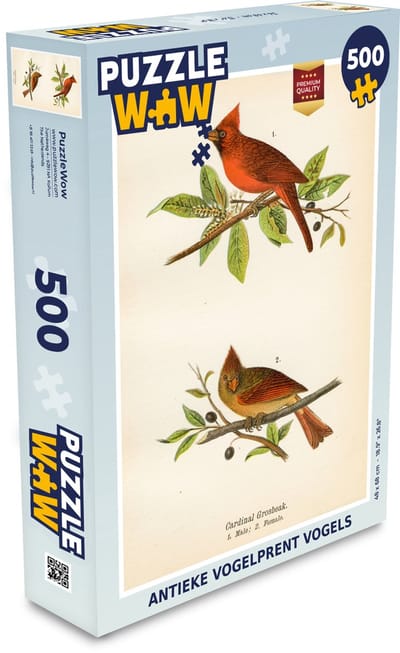 Puzzel Antieke vogelprent vogels - Legpuzzel - Puzzel 500 stukjes