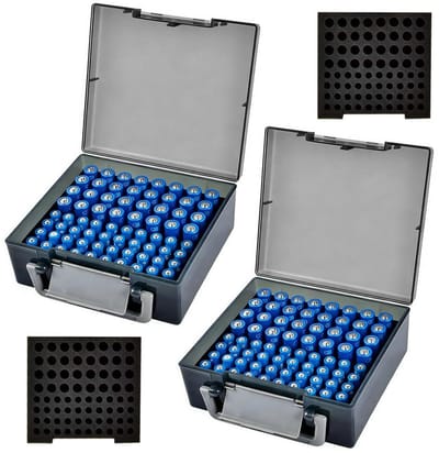 Batterij Opbergdozen - Batterij Houders - Batterijen Sorteren - Schokbestendige Inlay - 54 Batterijen - Zwart Transparant