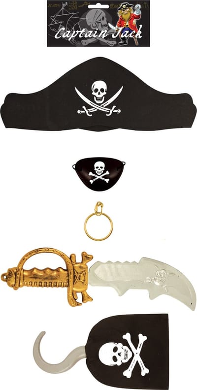 Piraten speelgoed verkleed set voor kinderen - 5-delig - Kinder verkleedkleding - verkleed accessoires