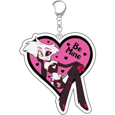 Anime Acryl Sleutelhanger Vox Angel Dust Lucifer Morningstar Valentino Fluweelachtige Huid Buitenste Rugzak Accessoires Hanger Cadeau pink