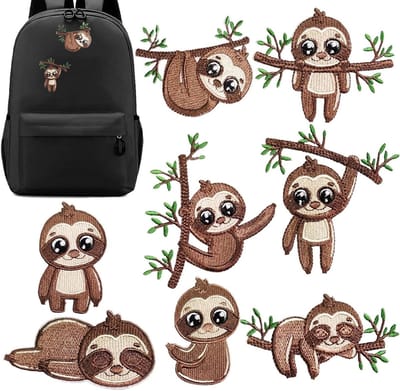Ironing Embroidered Patches - Repair Embroidered Patches,8 Pieces Sloth Shape Cute Handicraft Accessories Sheets for Clothes Shirt Dress Hat Women Jeans Bags Coats Girls