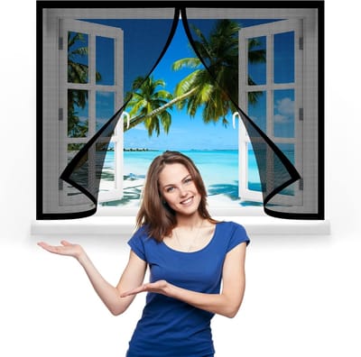 Magnetische hor voor raam 175 x 100 cm - transparant en wasbaar - transparante hor voor vliegen en muggen - wasbare hor