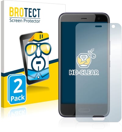 BROTECT - Screenprotector voor HTC U11 Life - Folie Beschermfolie transparant 2 Stuks